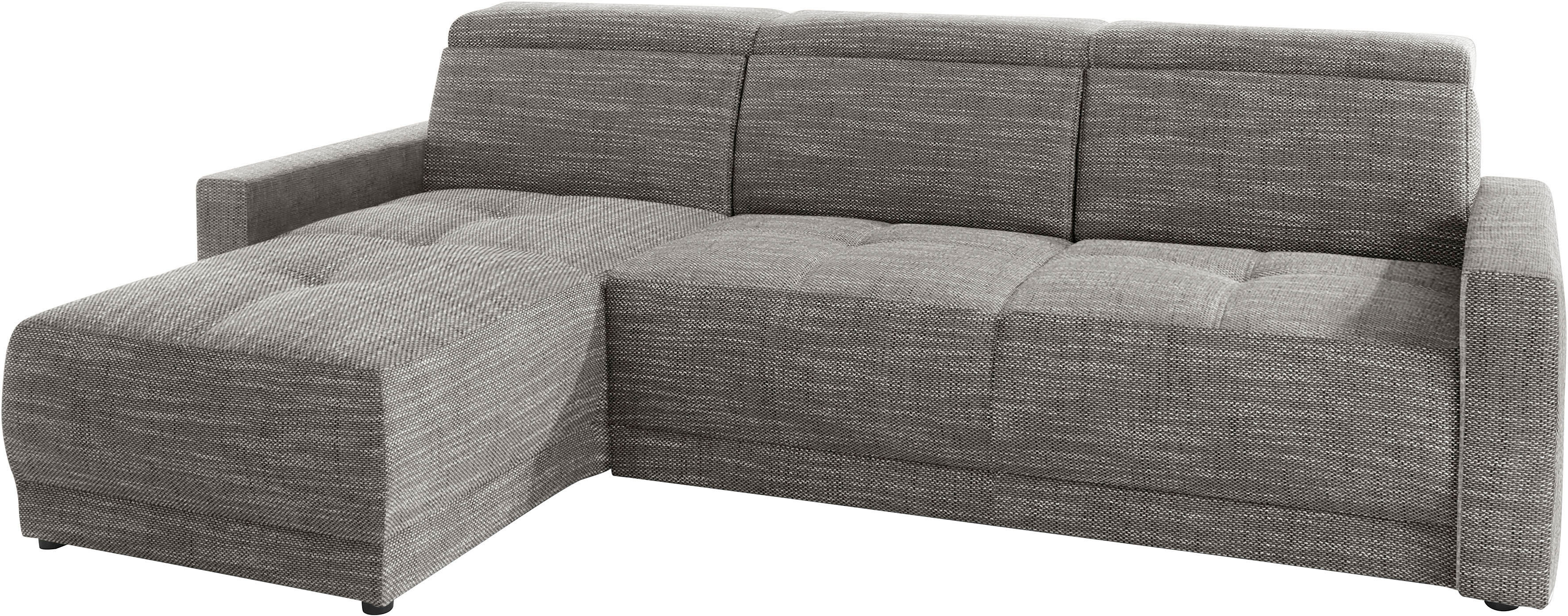 DOMO collection Ecksofa »Beira«, wahlweise mit Kopfteilverstellung, frei im... grau