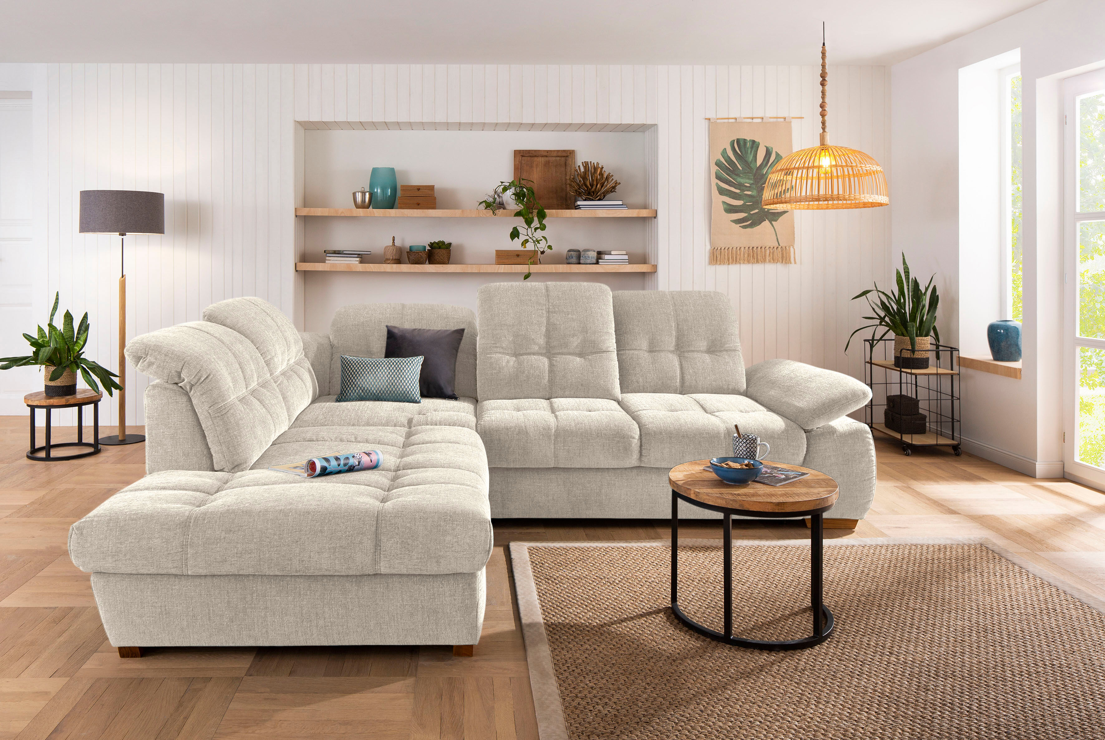 Home affaire Ecksofa »Lotus Home Luxus«, belastbar bis zu 140kg, incl.... beige