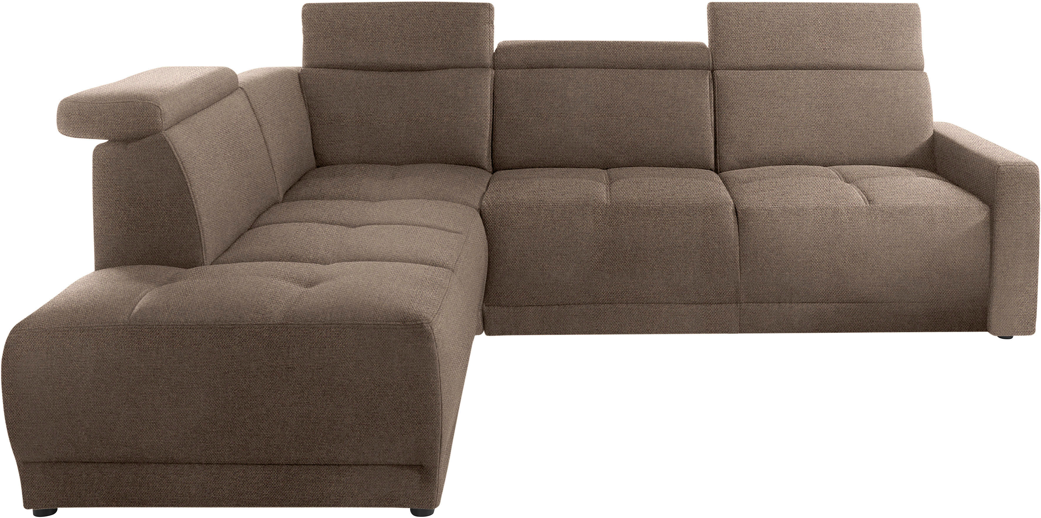 DOMO collection Ecksofa »Beira«, wahlweise mit Kopfteilverstellung braun