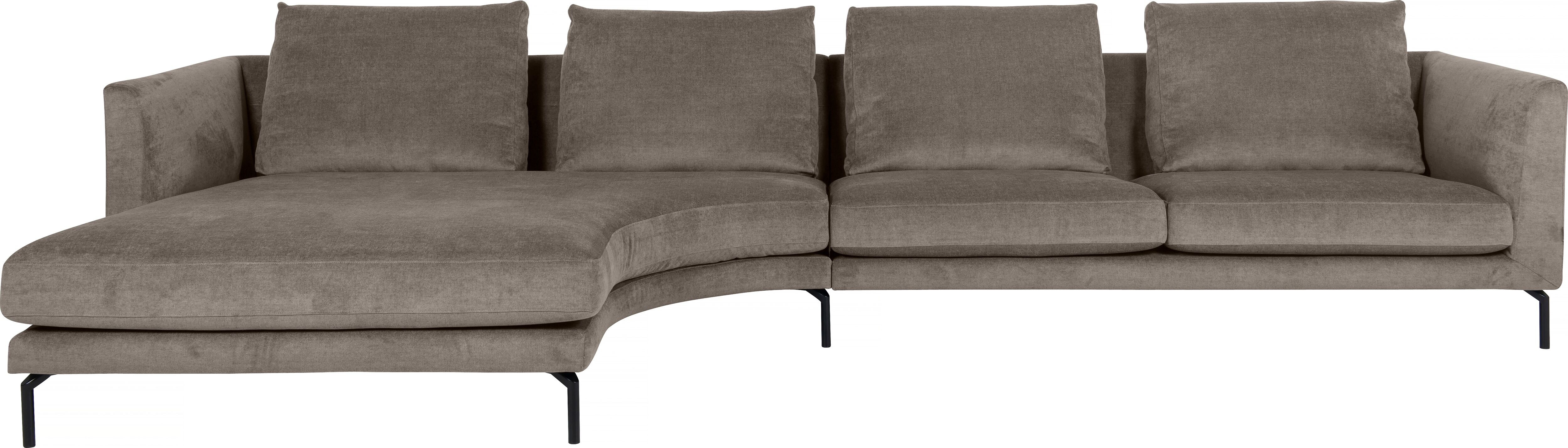 furninova Ecksofa »Francis Dusk«, mit abgerundetem Longchair, im... grau