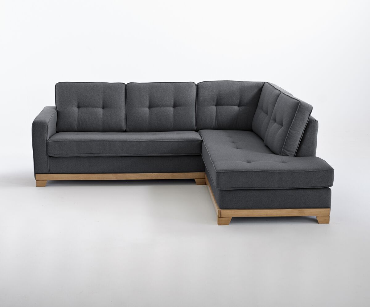 LA REDOUTE INTERIEURS Ecksofa Ajis, Polyester meliert, Bultex GRAU;BEIGE