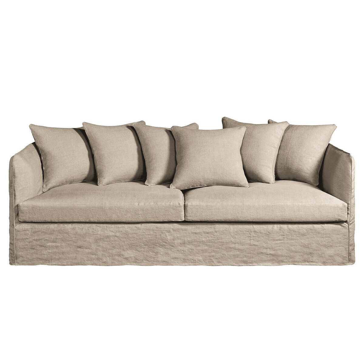 AM.PM Sofa Néo Chiquito, gecrashtes Leinen WEISS;BEIGE;GRÜN;BLAU;GRAU;GELB