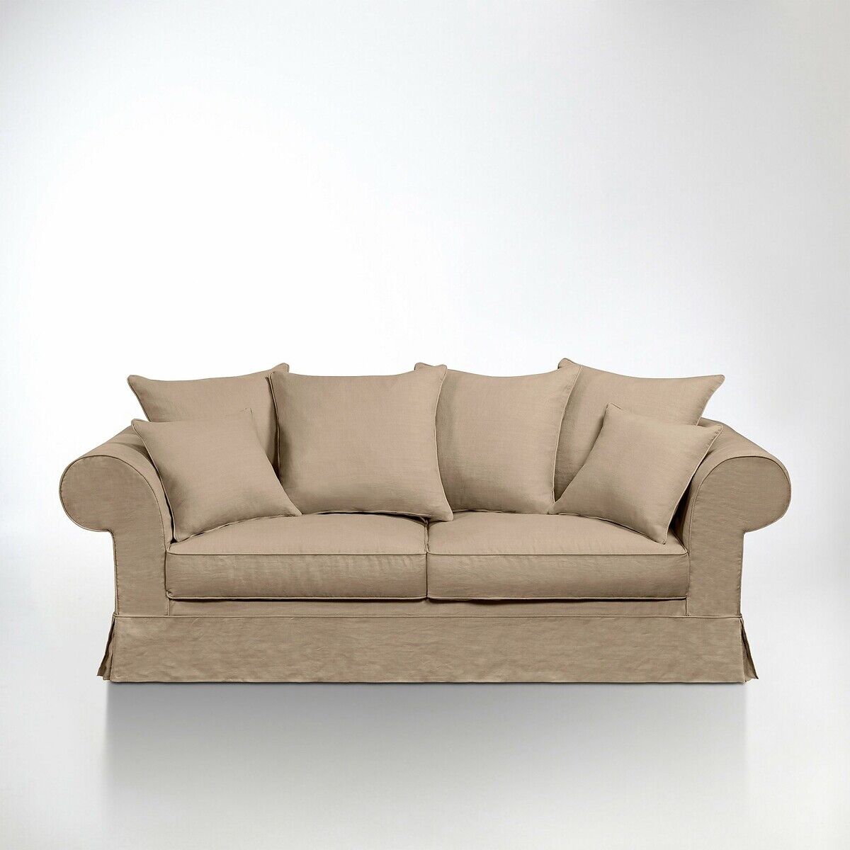 LA REDOUTE INTERIEURS Schlafsofa Adelia, dickes Leinen, Bultex BEIGE;WEISS