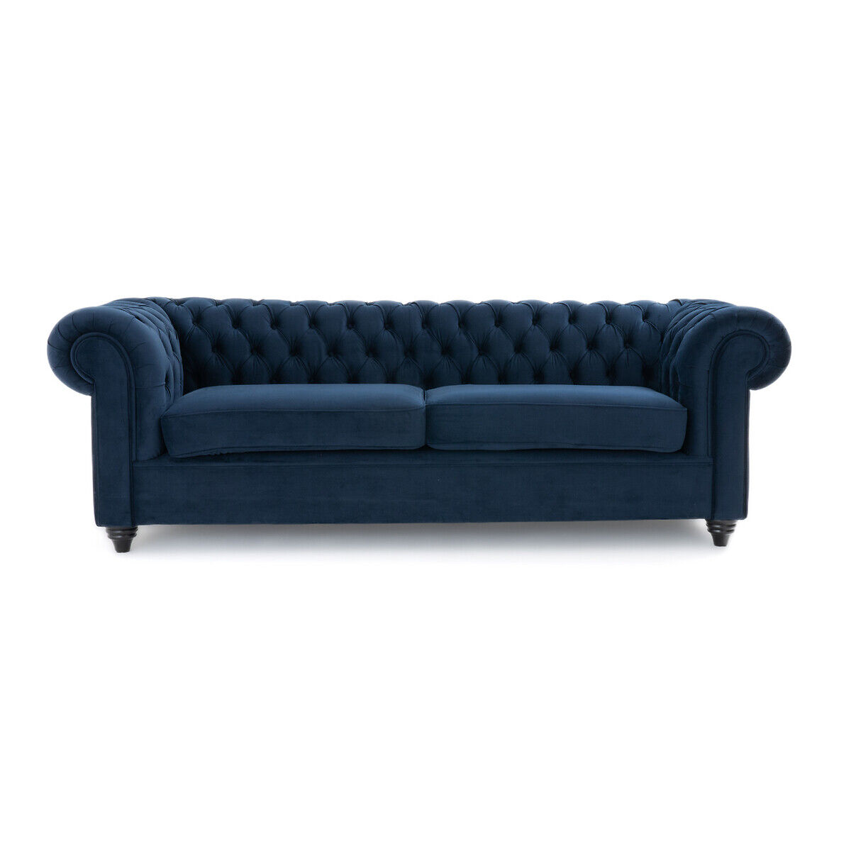 LA REDOUTE INTERIEURS Sofa Yann, 3-Sitzer, Samt mit Polstersteppung BLAU