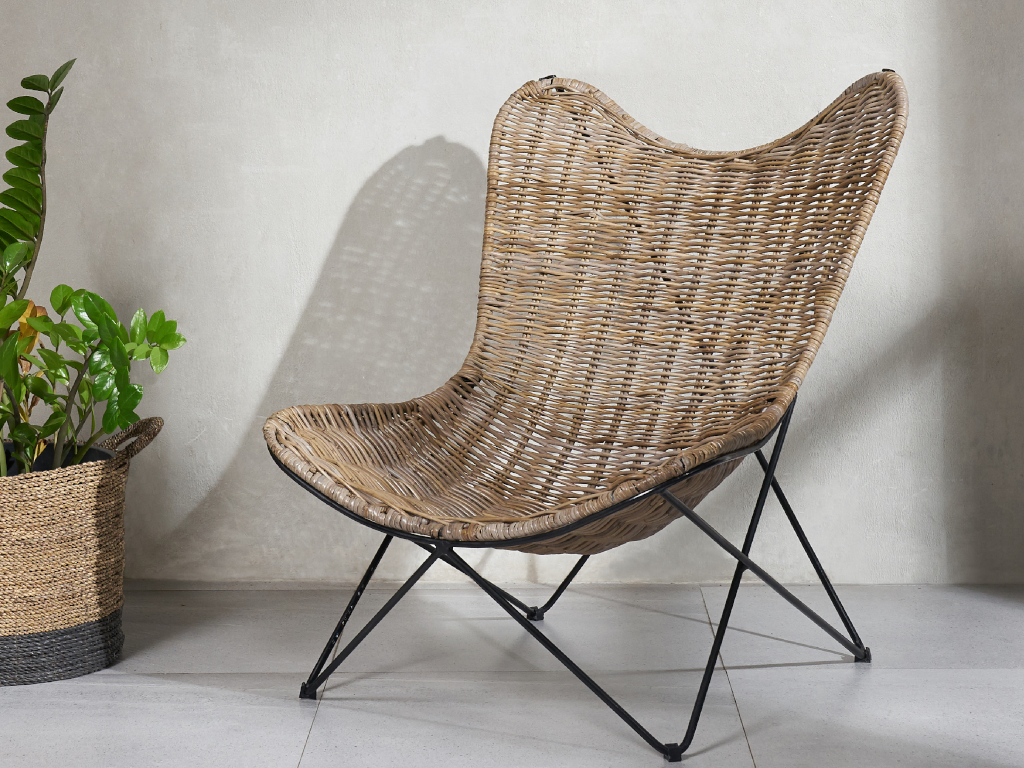 Vente-unique.ch Butterfly Sessel Rattan DOUNIA