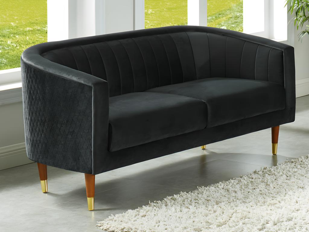 Vente-unique.ch 2-Sitzer-Sofa Samt TURPI - Anthrazit