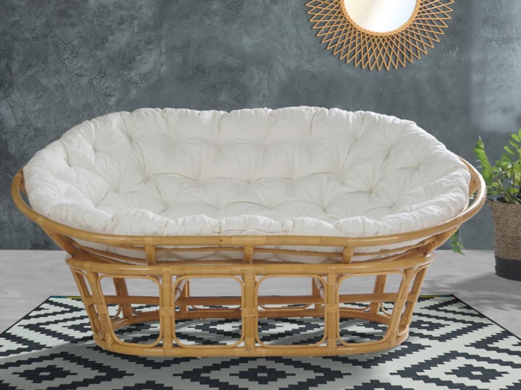 Vente-unique.ch Sofa 2-Sitzer TELIA - Rattan