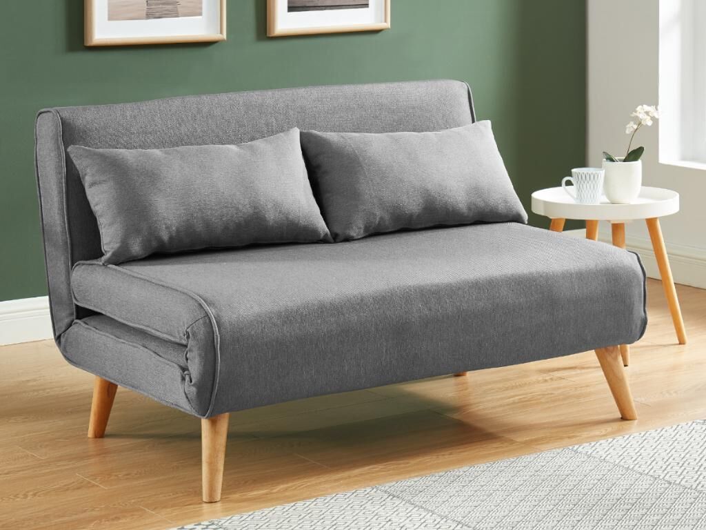 Vente-unique.ch Schlafsofa 2-Sitzer POSIO - Stoff - Grau