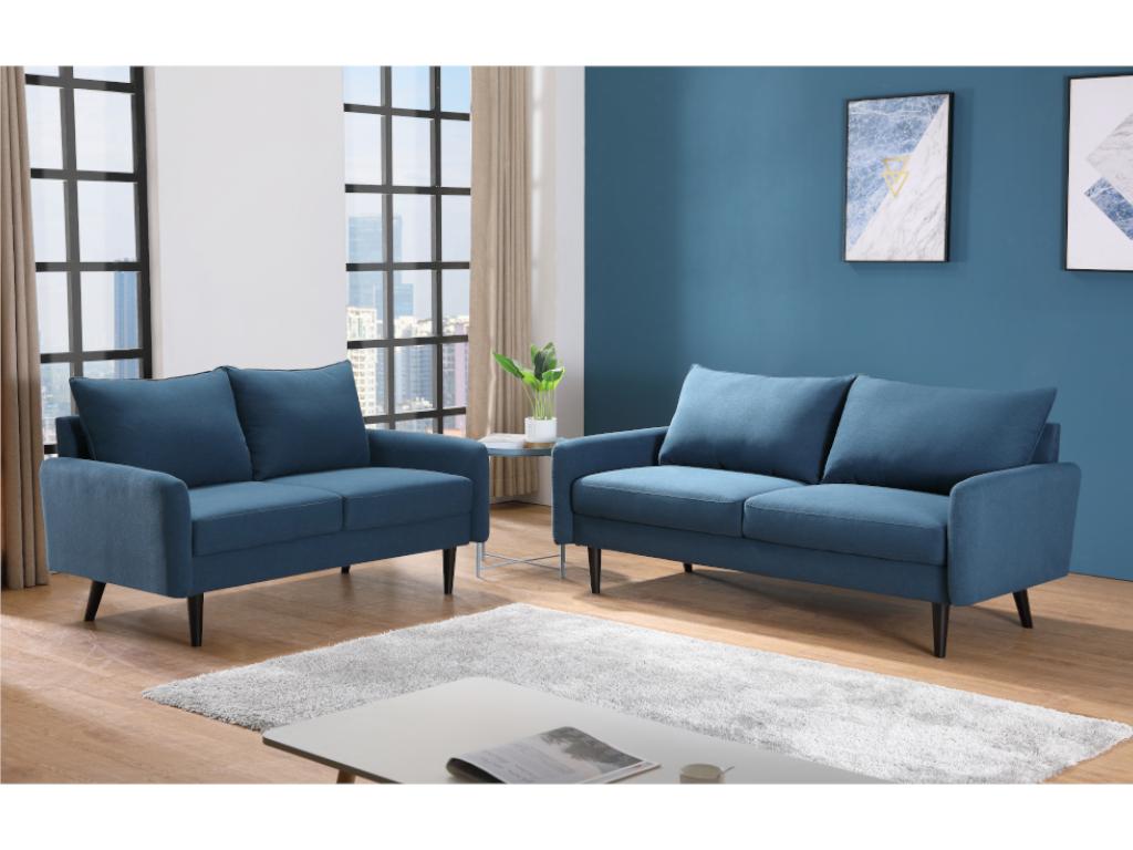 Vente-unique.ch 3-Sitzer-Sofa HALIA - Stoff - Blau