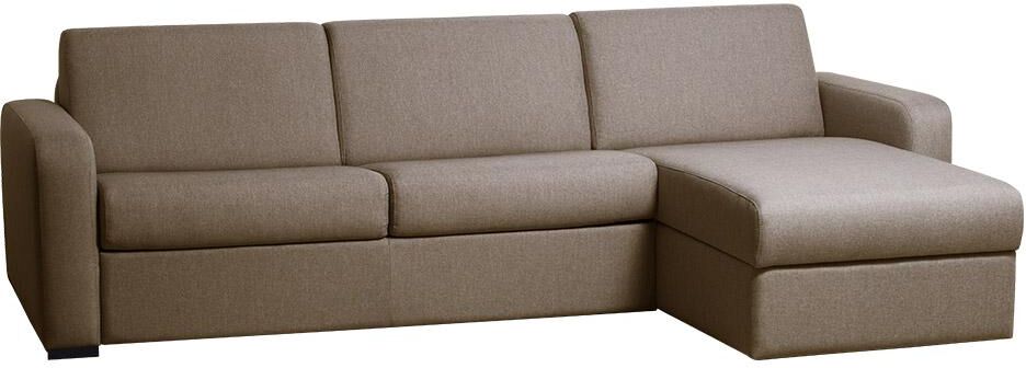 Vente-unique.ch Ecksofa mit Schlaffunktion FLAVIEN - Mit Matratze - Stoff - Beige