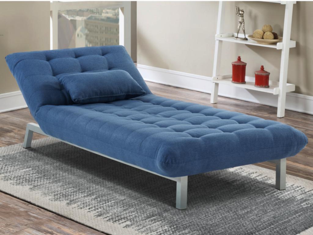 Vente-unique.ch Chaiselongue Schlafsofa Stoff Hornet - Blau