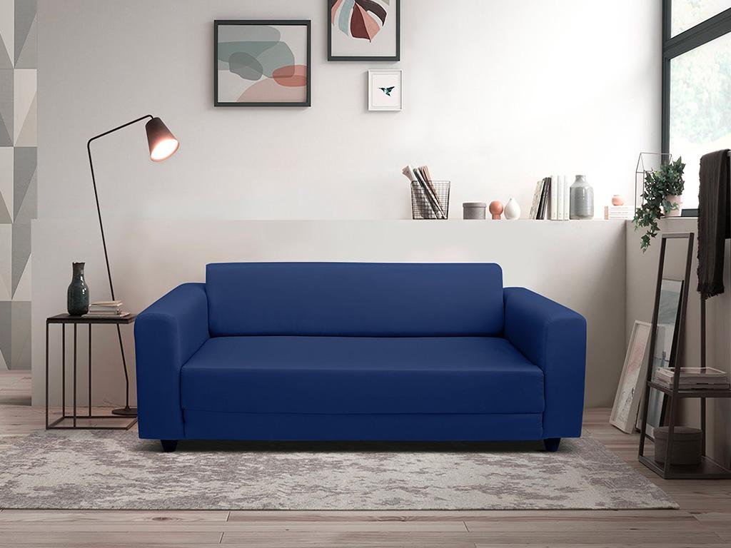 Vente-unique.ch Schlafsofa 2-Sitzer TENBY - Stoff - Blau