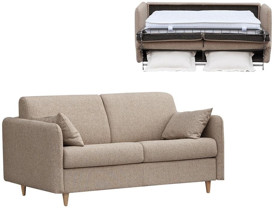 Vente-unique.ch Schlafsofa mit Matratze 3-Sitzer ODETTE - Stoff - Beige