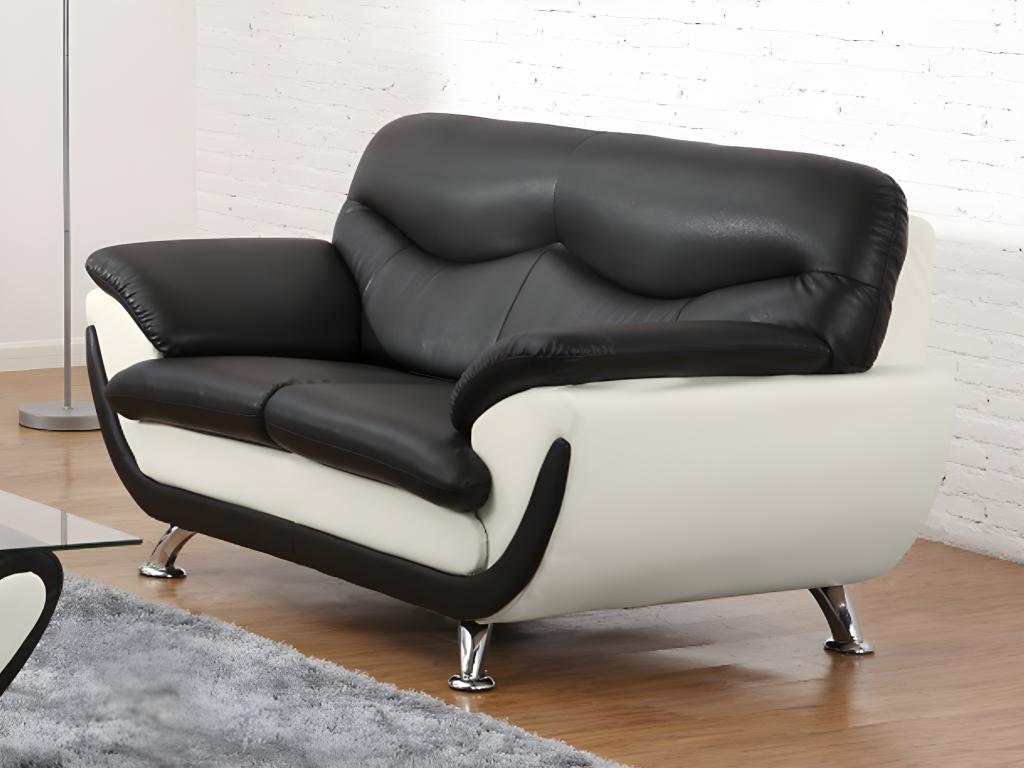 Vente-unique.ch 2-Sitzer-Sofa Indiz - Schwarz & Weiß