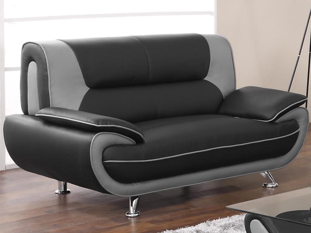 Vente-unique.ch 2-Sitzer-Sofa Nigel -  Schwarz & Grau