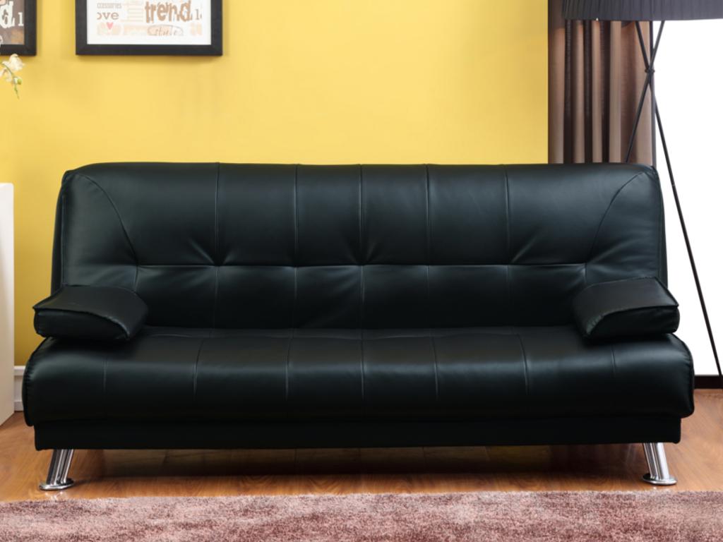 Vente-unique.ch Schlafsofa Klappsofa Maxim - Schwarz