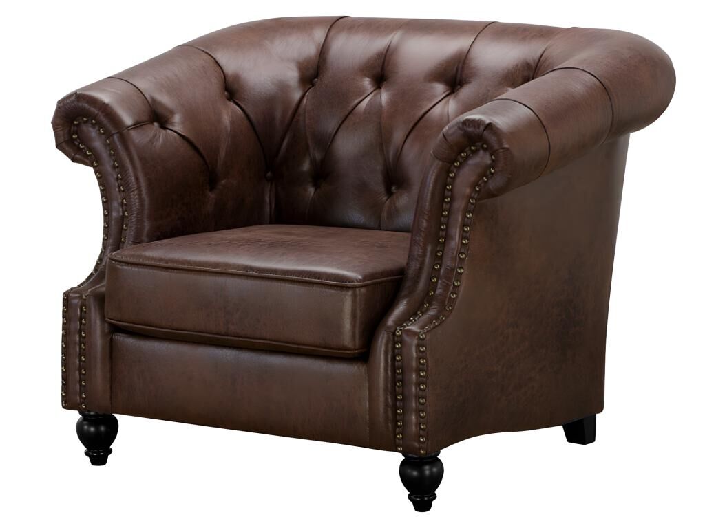 Vente-unique.ch Chesterfield Sessel Microfaser Vintage Look Aquitaine