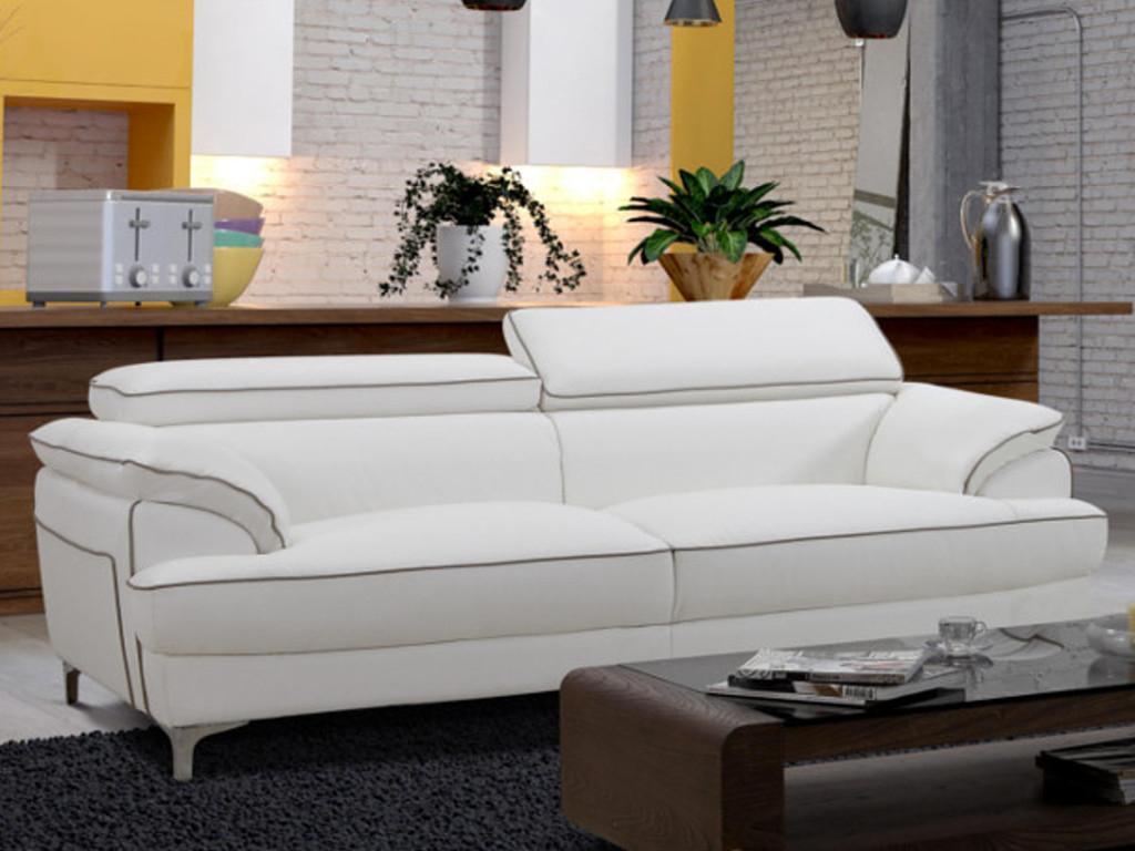 Vente-unique.ch 3-Sitzer Sofa Voltaire - Weiß