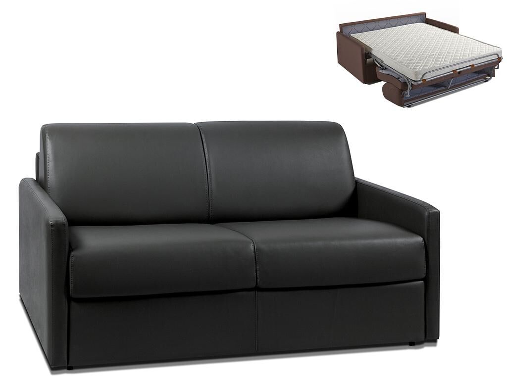 Vente-unique.ch Schlafsofa 2-Sitzer CALIFE - Schwarz - Liegefläche: 120  cm - Matratzenhöhe: 14 cm