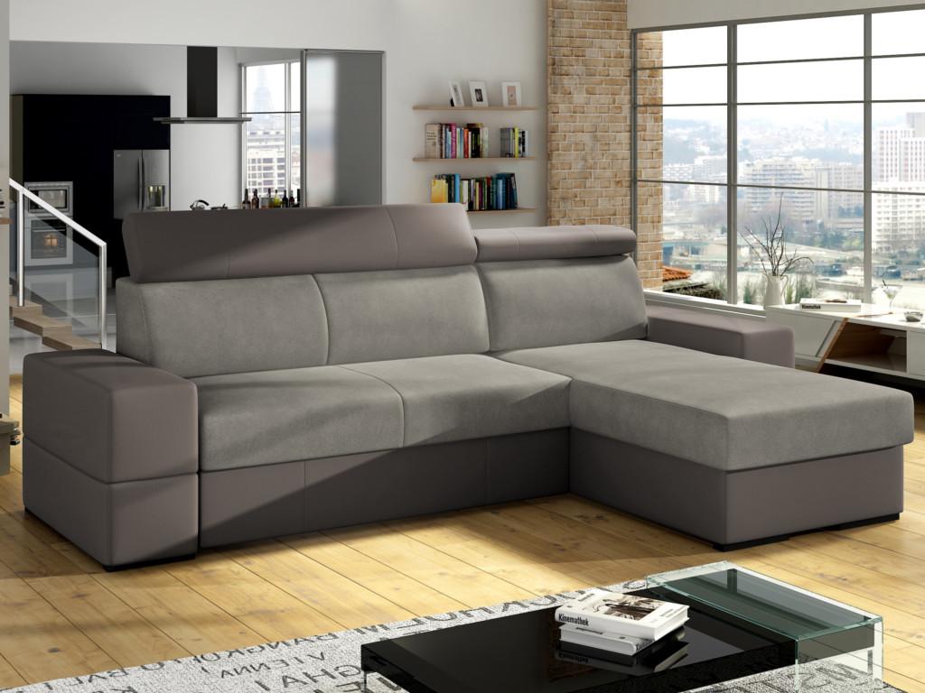 Vente-unique.ch Ecksofa mit Schlaffunktion VALMY - Beige & Taupe