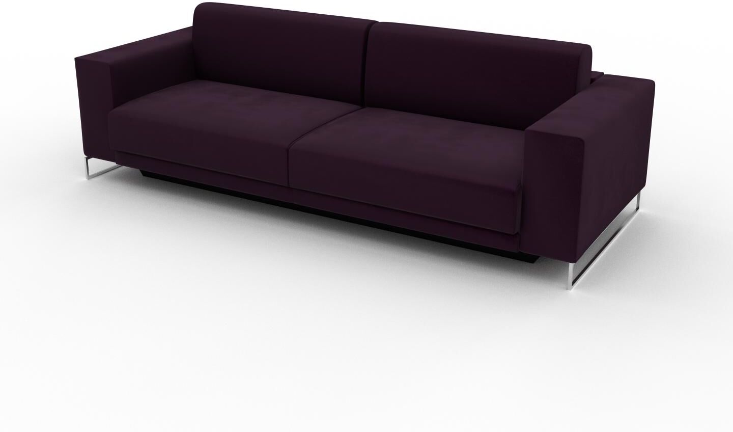 MYCS Schlafsofa Samt Auberginenlila - Elegantes, gemütliches Bettsofa: Hochwertige Qualität, einzigartiges Design - 248 x 75 x 98 cm, konfigurierbar