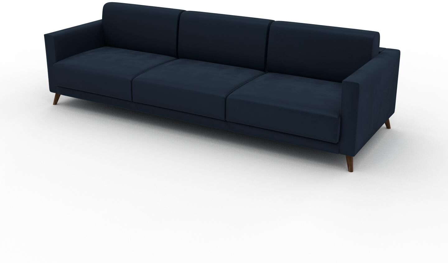 MYCS Sofa 3-Sitzer Samt Nachtblau Samt - Elegantes, gemütliches 3-Sitzer Sofa: Hochwertige Qualität, einzigartiges Design - 265 x 75 x 98 cm,...