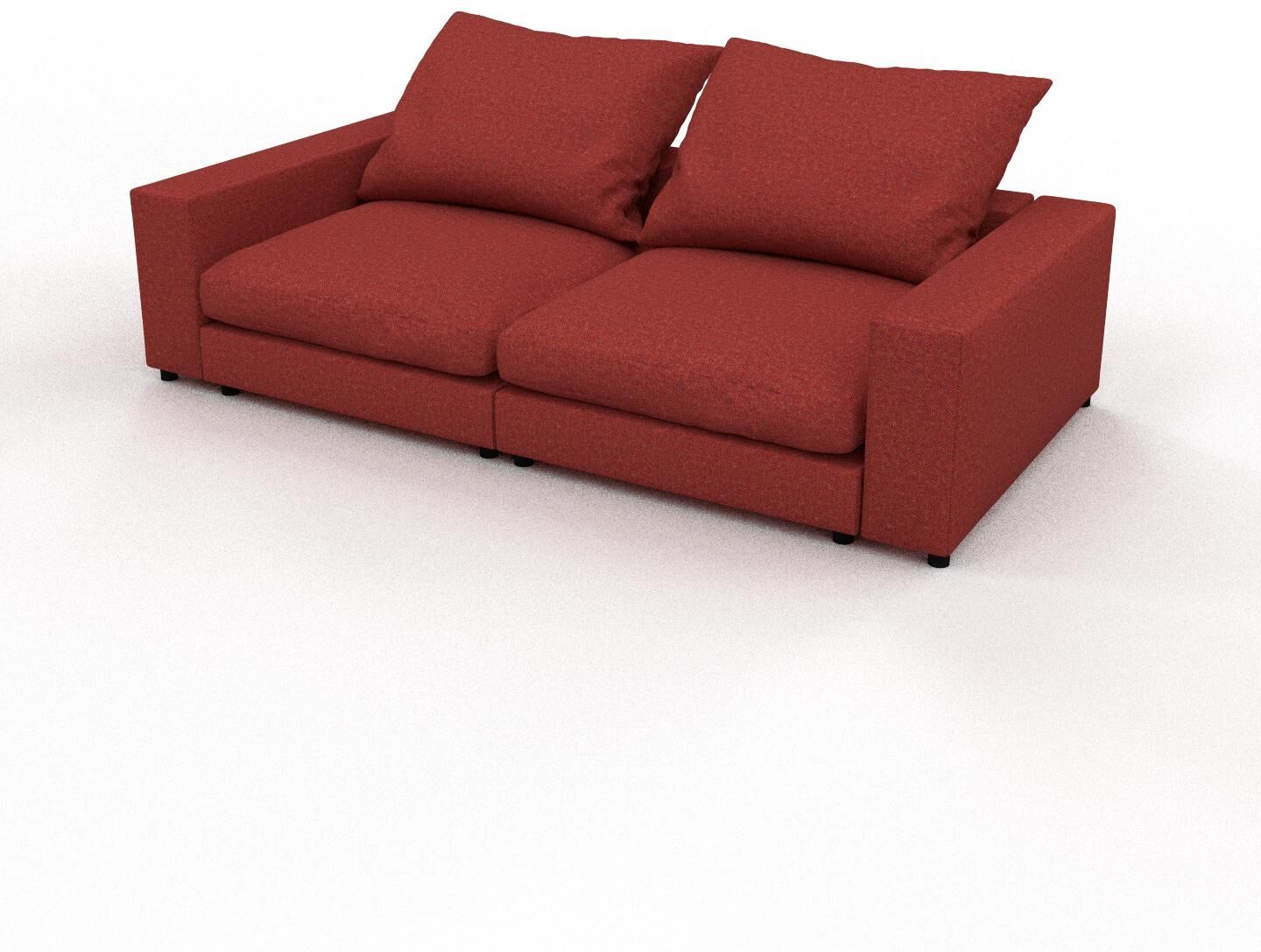 MYCS Sofa 3-Sitzer Blutorange Melierte Wolle - Elegantes, gemütliches 3-Sitzer Sofa: Hochwertige Qualität, einzigartiges Design - 252 x 91 x 126 cm,...