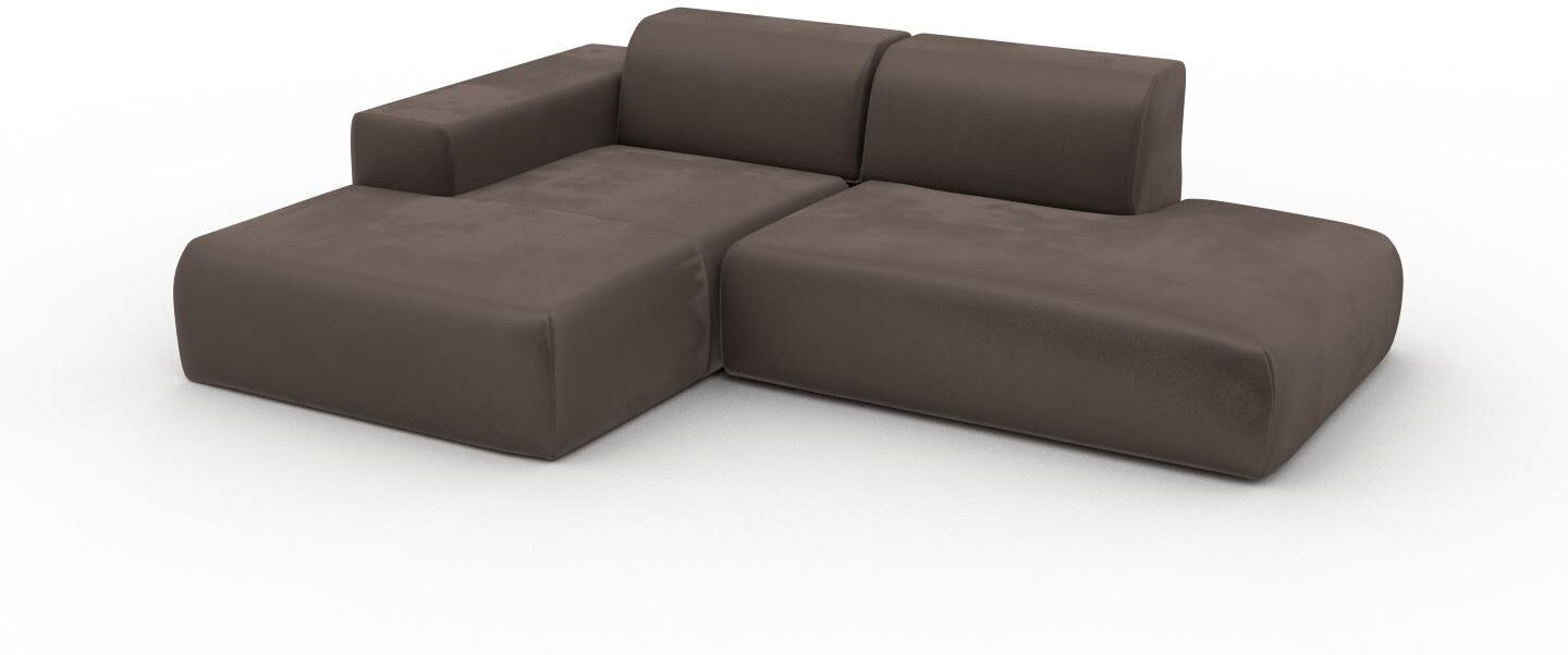 MYCS Ecksofa Samt Taupegrau - Flexible Designer-Polsterecke, L-Form: Beste Qualität, einzigartiges Design - 245 x 72 x 168 cm, konfigurierbar