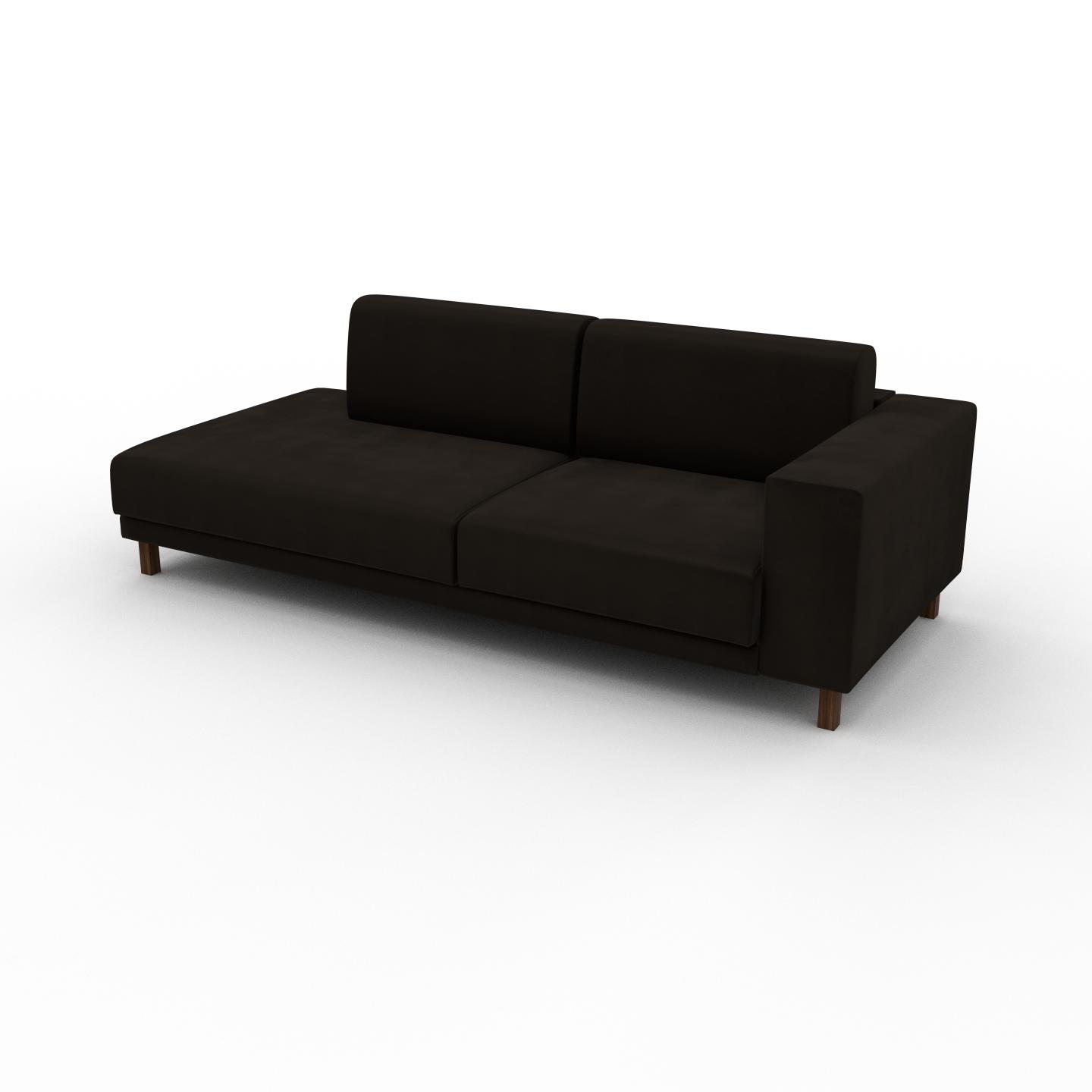 MYCS Sofa Samt Kaffeebraun - Moderne Designer-Couch: Hochwertige Qualität, einzigartiges Design - 224 x 75 x 98 cm, Komplett anpassbar