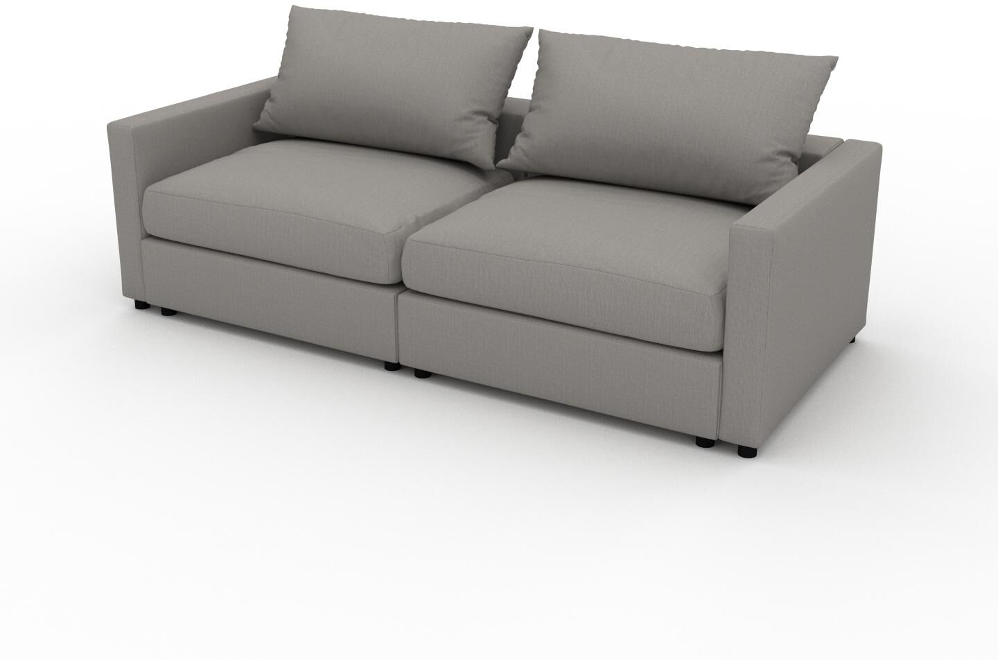 MYCS Sofa 2-Sitzer Sandgrau Webstoff - Elegantes, gemütliches 2-Sitzer Sofa: Hochwertige Qualität, einzigartiges Design - 228 x 62 x 102 cm, konfigurierbar