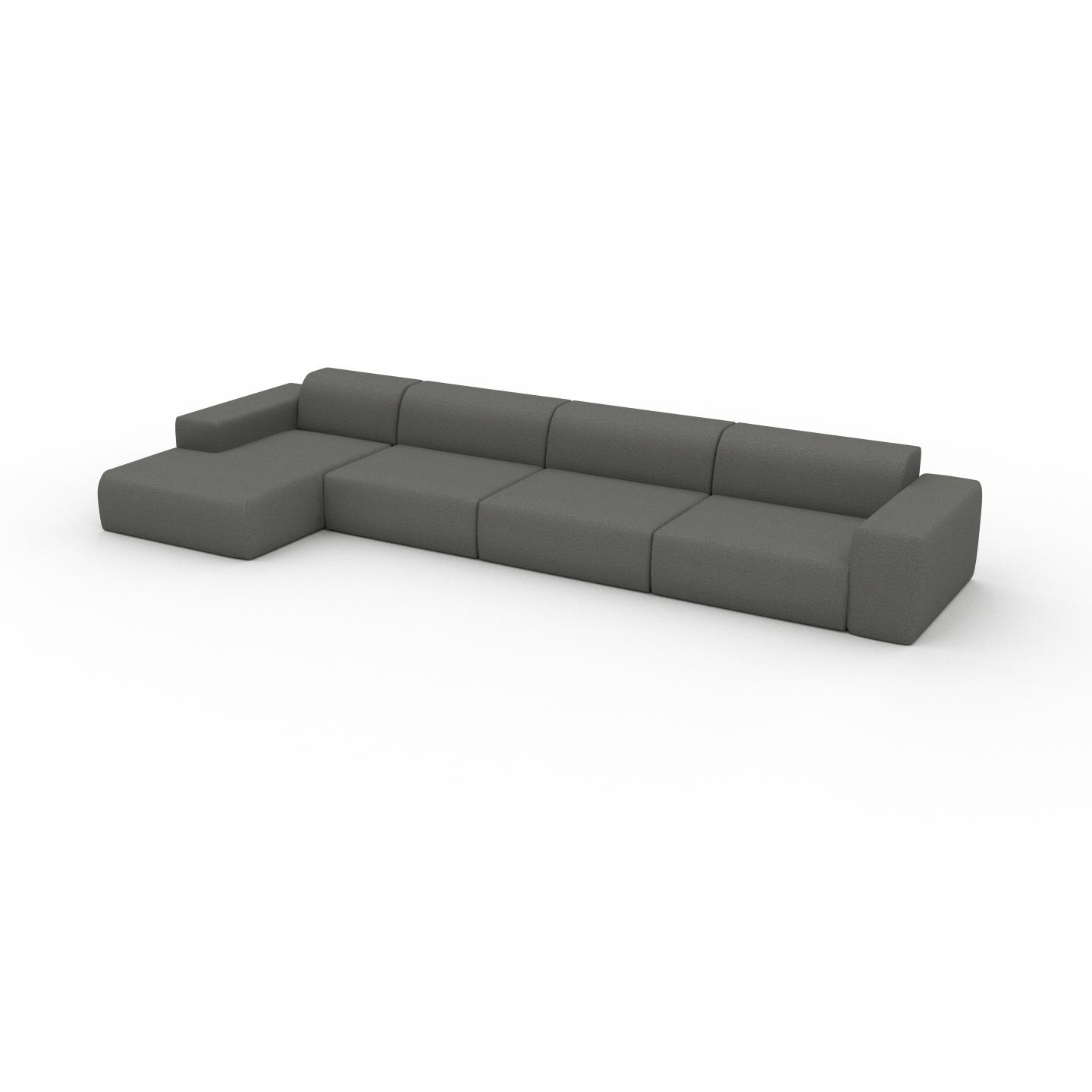 MYCS Schlafsofa Kiesgrau - Elegantes, gemütliches Bettsofa: Hochwertige Qualität, einzigartiges Design - 443 x 72 x 168 cm, konfigurierbar