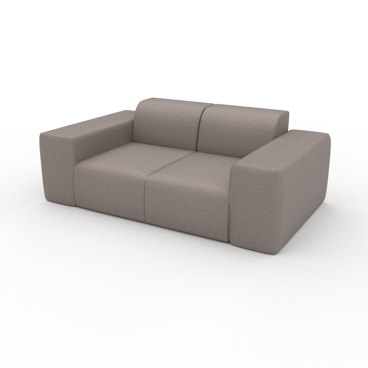 MYCS Ledersofa Taupebeige Veganes Leder - Elegantes, gemütliches Ledersofa: Hochwertige Qualität, einzigartiges Design - 186 x 72 x 107 cm, konfigurierbar