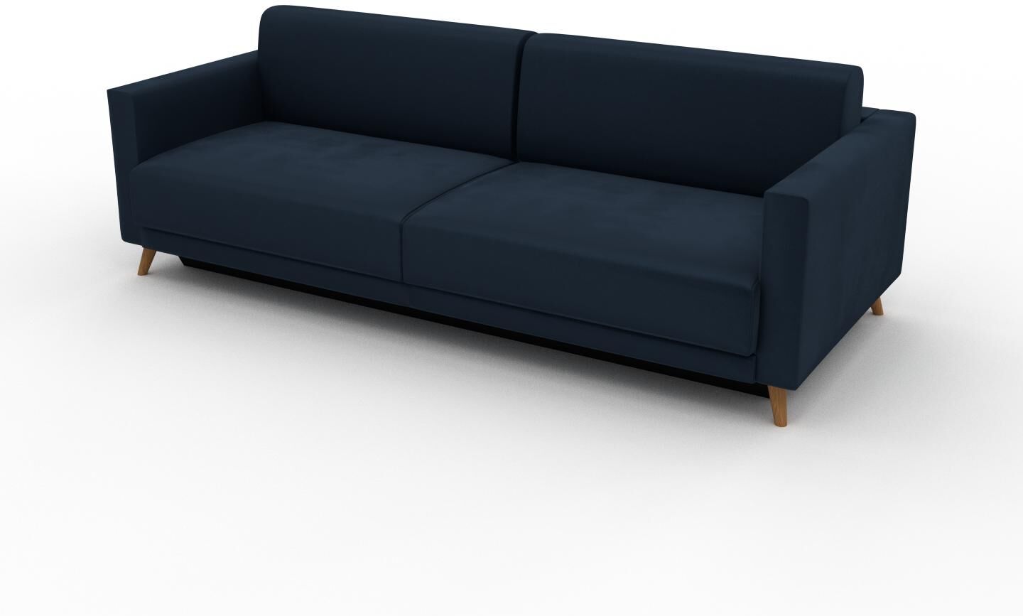 MYCS Schlafsofa Samt Nachtblau - Elegantes, gemütliches Bettsofa: Hochwertige Qualität, einzigartiges Design - 225 x 75 x 98 cm, konfigurierbar