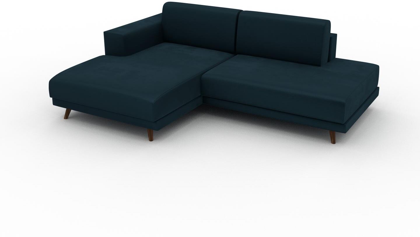 MYCS Ecksofa Samt Petrolblau - Flexible Designer-Polsterecke, L-Form: Beste Qualität, einzigartiges Design - 224 x 75 x 162 cm, konfigurierbar