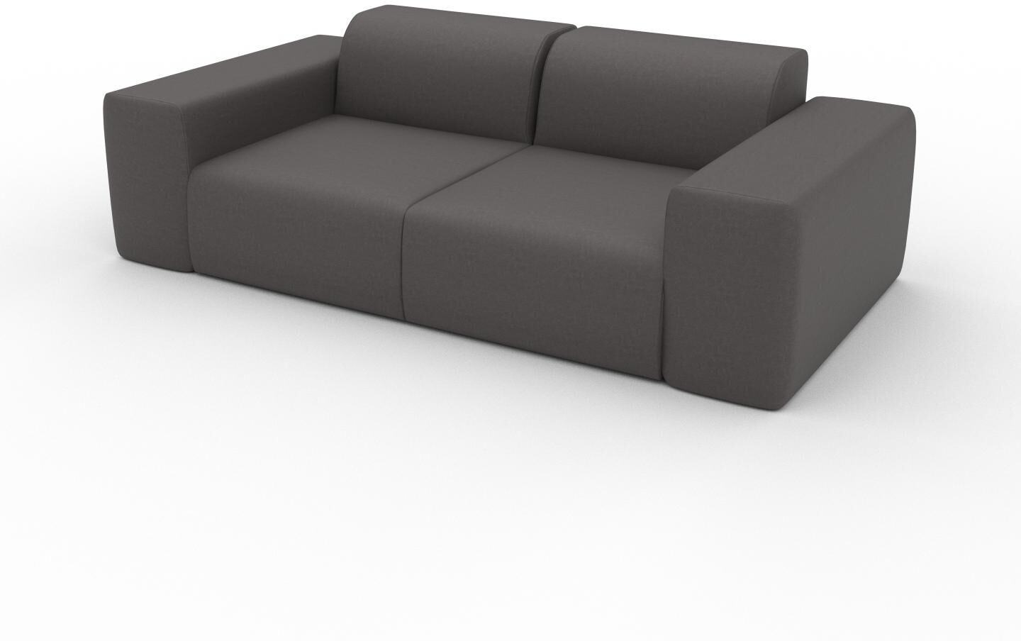 MYCS Ledersofa Kiesgrau Veganes Leder - Elegantes, gemütliches Ledersofa: Hochwertige Qualität, einzigartiges Design - 216 x 72 x 107 cm, konfigurierbar