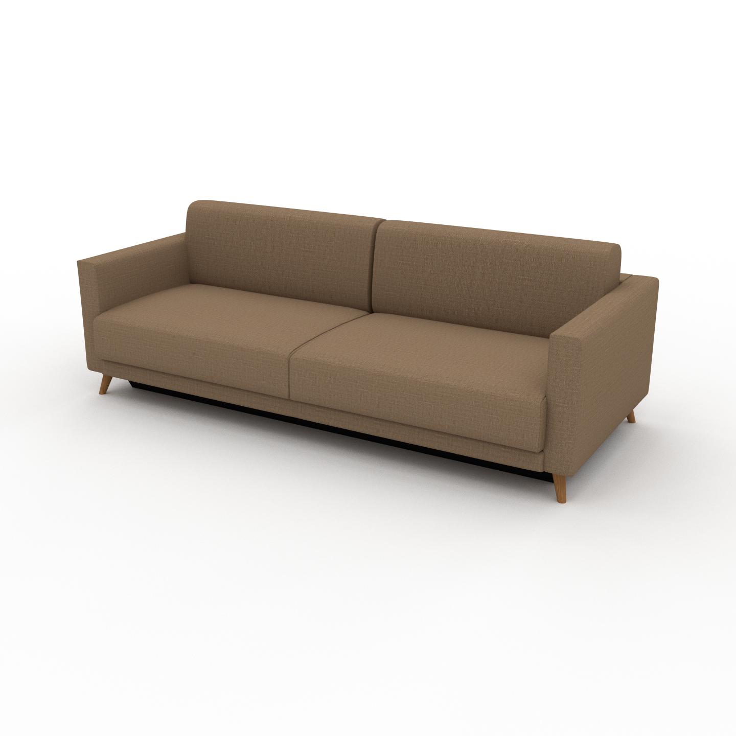 MYCS Sofa 3-Sitzer Karamell­braun Webstoff - Elegantes, gemütliches 3-Sitzer Sofa: Hochwertige Qualität, einzigartiges Design - 225 x 75 x 98 cm,...