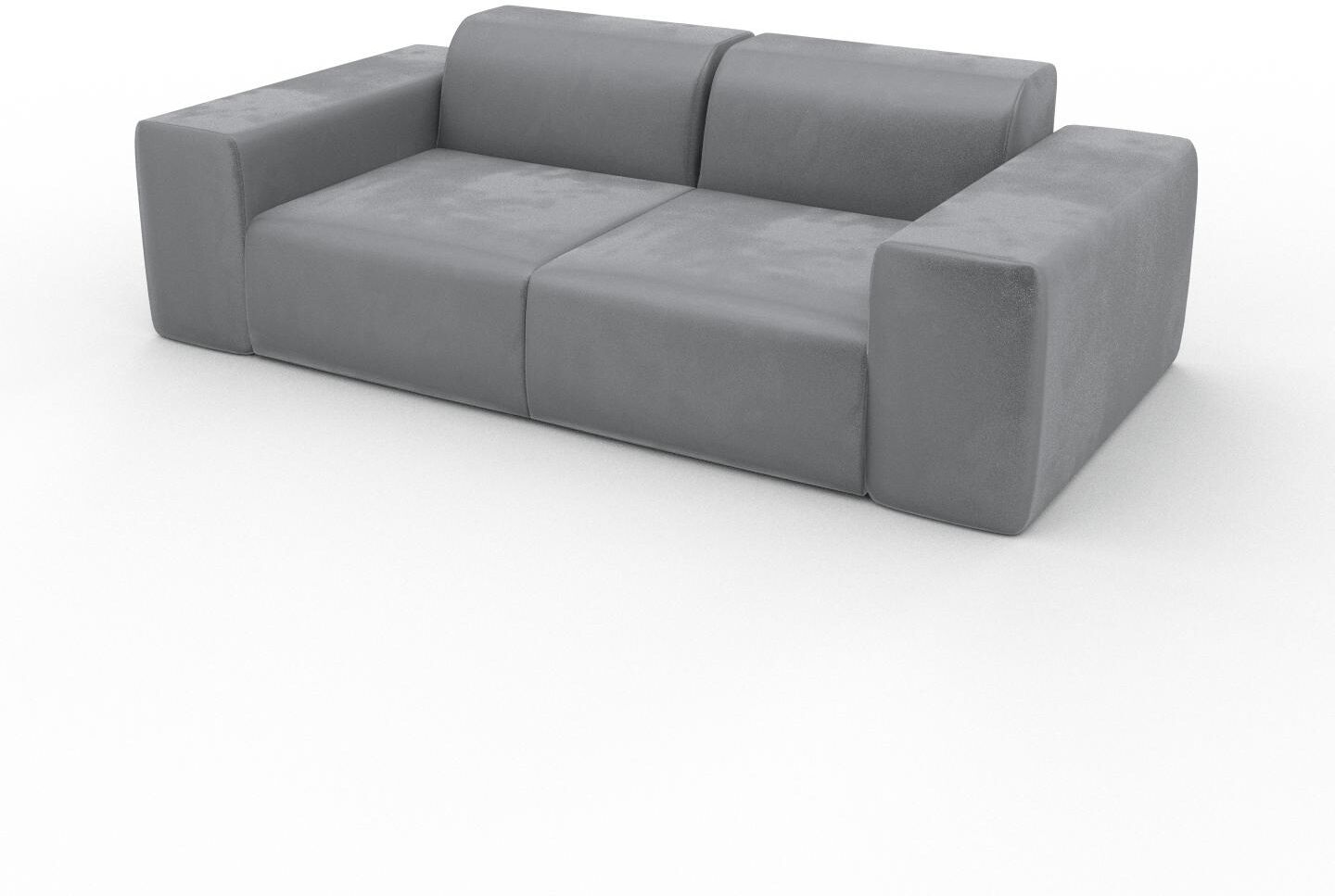 MYCS Sofa 2-Sitzer Samt Sandgrau Samt - Elegantes, gemütliches 2-Sitzer Sofa: Hochwertige Qualität, einzigartiges Design - 216 x 72 x 107 cm,...