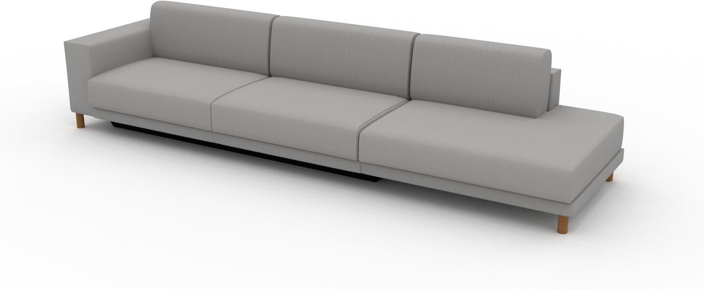 MYCS Schlafsofa Lichtgrau - Elegantes, gemütliches Bettsofa: Hochwertige Qualität, einzigartiges Design - 344 x 75 x 98 cm, konfigurierbar