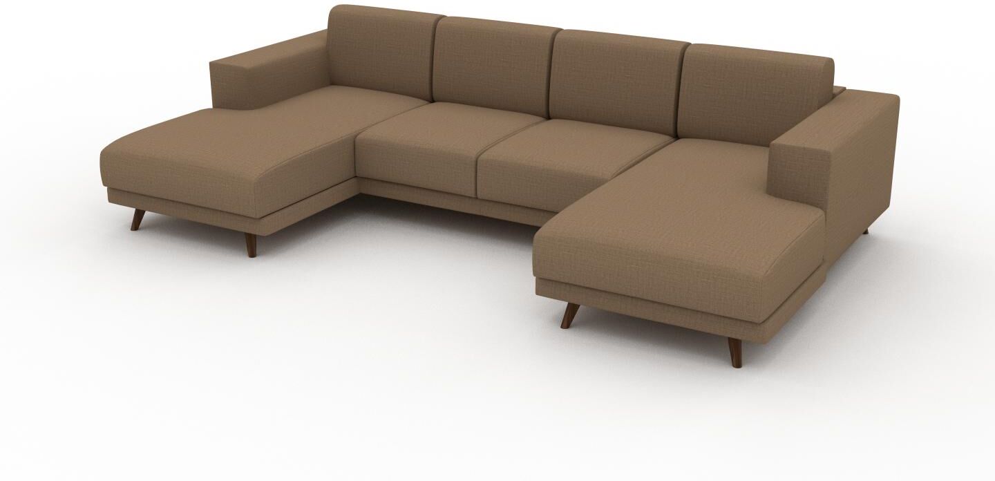 MYCS Sofa Karamell­braun - Moderne Designer-Couch: Hochwertige Qualität, einzigartiges Design - 288 x 75 x 162 cm, Komplett anpassbar