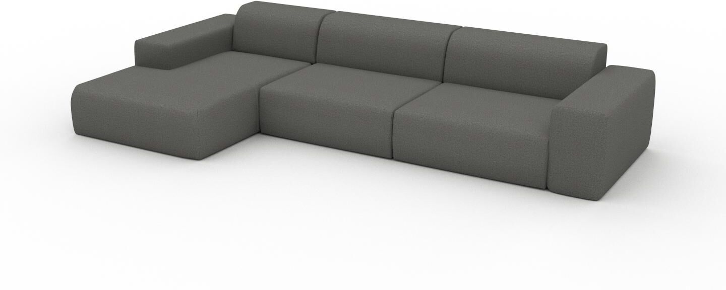 MYCS Schlafsofa Kiesgrau - Elegantes, gemütliches Bettsofa: Hochwertige Qualität, einzigartiges Design - 343 x 72 x 168 cm, konfigurierbar