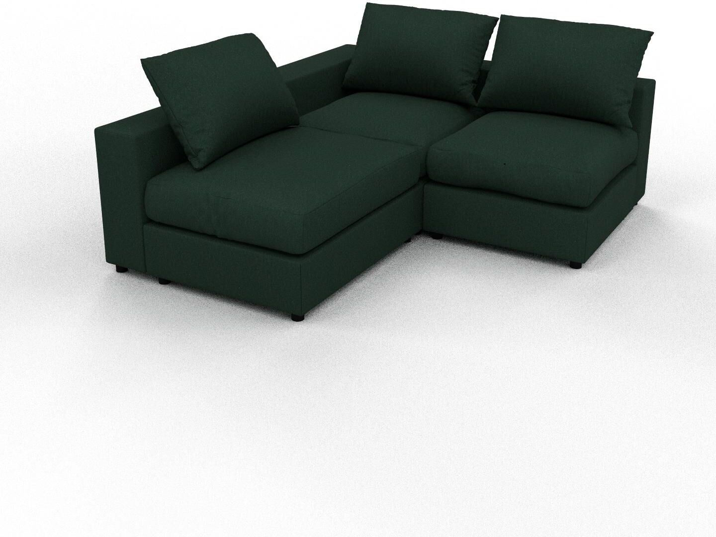 MYCS Ecksofa Tannengrün - Flexible Designer-Polsterecke, L-Form: Beste Qualität, einzigartiges Design - 180 x 62 x 204 cm, konfigurierbar