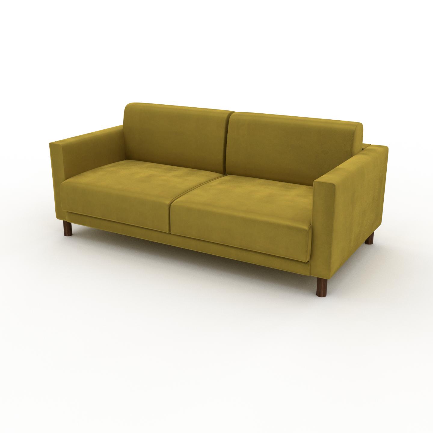MYCS Sofa 2-Sitzer Samt Rapsgelb Samt - Elegantes, gemütliches 2-Sitzer Sofa: Hochwertige Qualität, einzigartiges Design - 184 x 75 x 98 cm, konfigurierbar