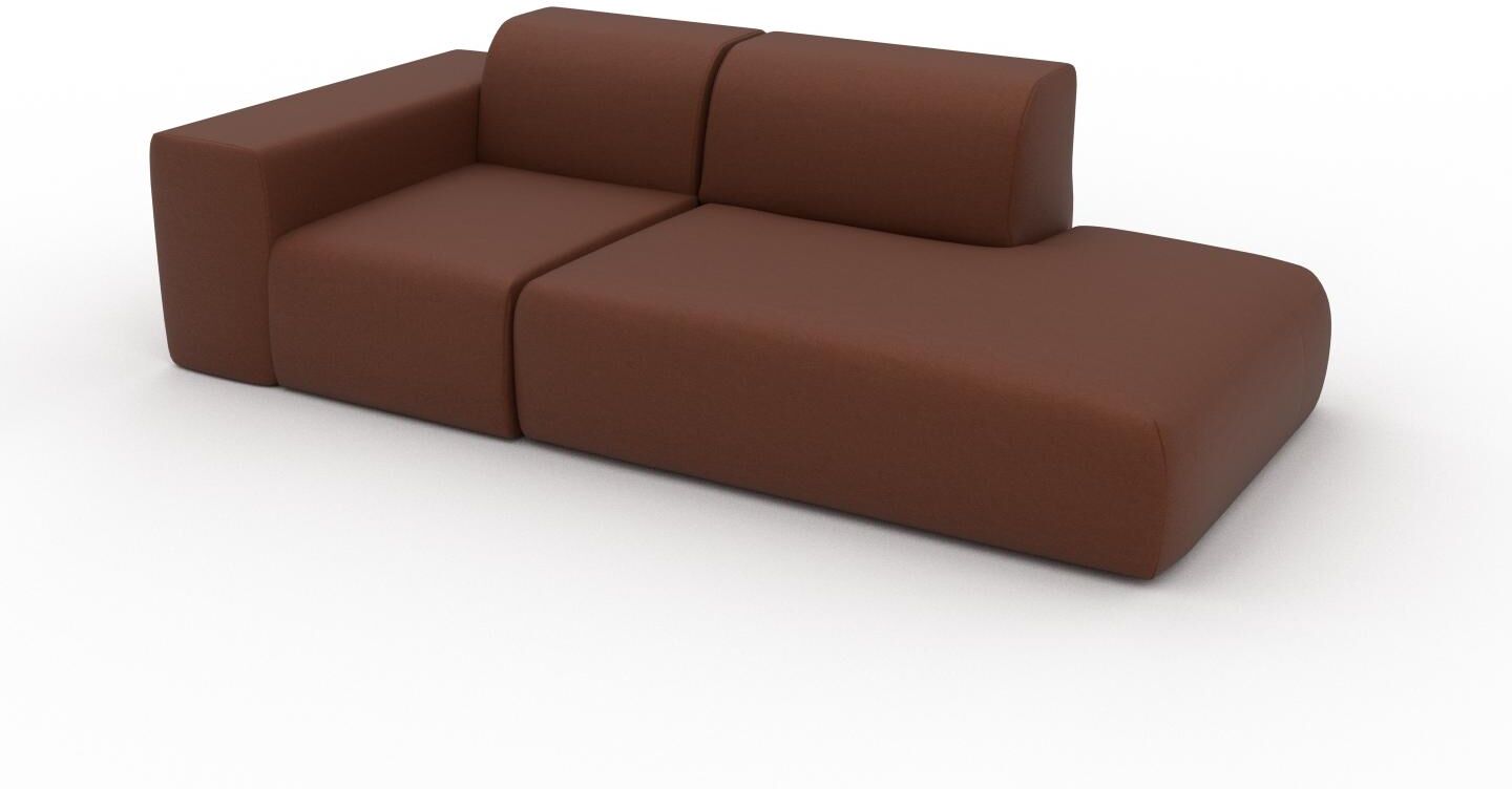 MYCS Ledersofa Cognac Veganes Leder - Elegantes, gemütliches Ledersofa: Hochwertige Qualität, einzigartiges Design - 228 x 72 x 107 cm, konfigurierbar