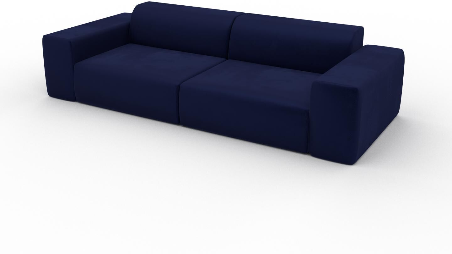 MYCS Sofa 3-Sitzer Samt Königsblau Samt - Elegantes, gemütliches 3-Sitzer Sofa: Hochwertige Qualität, einzigartiges Design - 266 x 72 x 107 cm,...