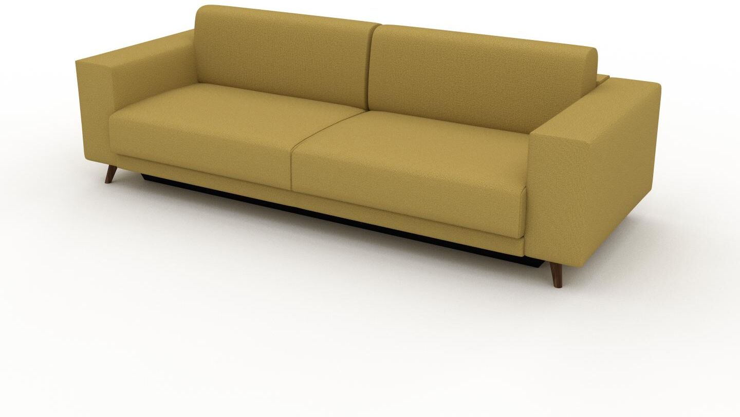 MYCS Sofa 3-Sitzer Senfgelb Strukturgewebe - Elegantes, gemütliches 3-Sitzer Sofa: Hochwertige Qualität, einzigartiges Design - 248 x 75 x 98 cm,...