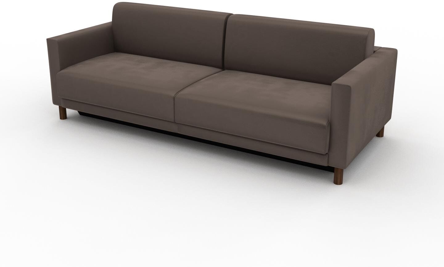 MYCS Schlafsofa Samt Taupegrau - Elegantes, gemütliches Bettsofa: Hochwertige Qualität, einzigartiges Design - 224 x 75 x 98 cm, konfigurierbar