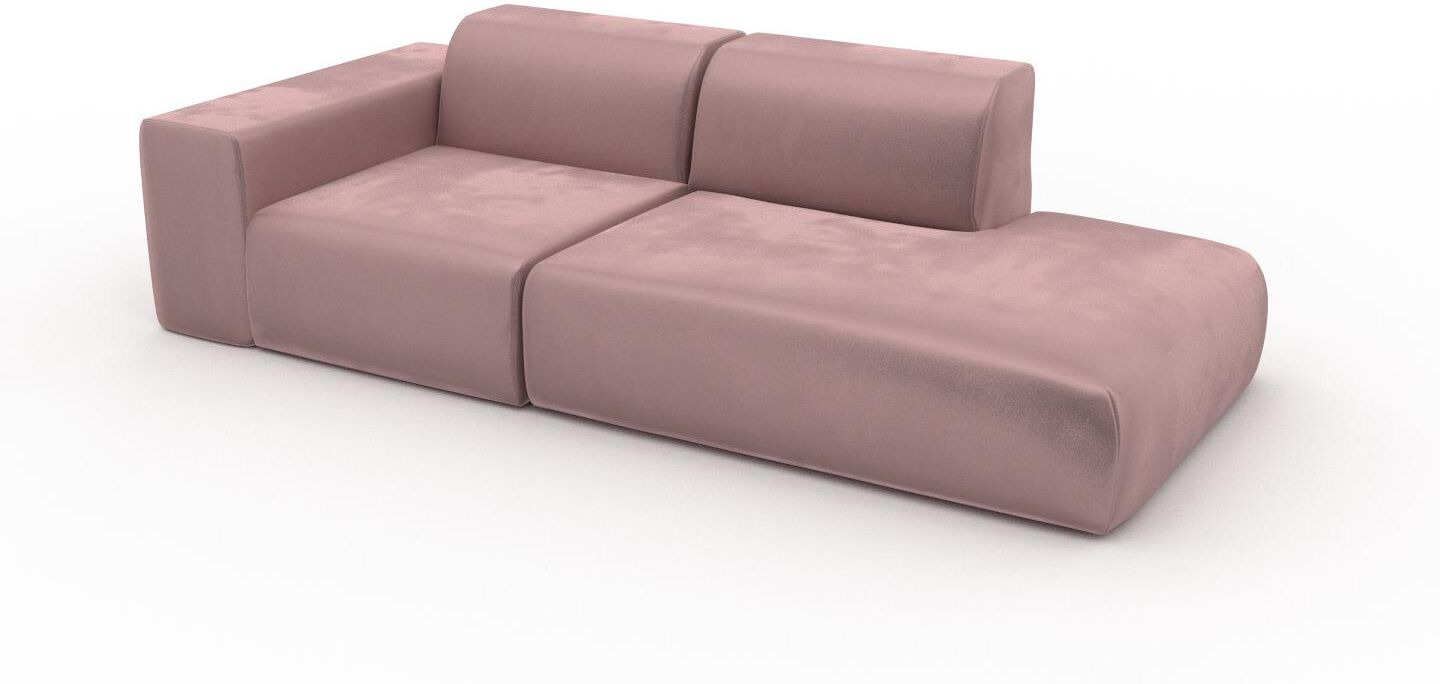 MYCS Sofa Samt Bonbonrosa - Moderne Designer-Couch: Hochwertige Qualität, einzigartiges Design - 243 x 72 x 107 cm, Komplett anpassbar