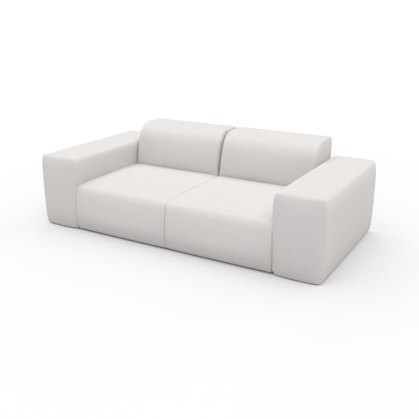 MYCS Sofa 2-Sitzer Weiß Webstoff - Elegantes, gemütliches 2-Sitzer Sofa: Hochwertige Qualität, einzigartiges Design - 216 x 72 x 107 cm, konfigurierbar