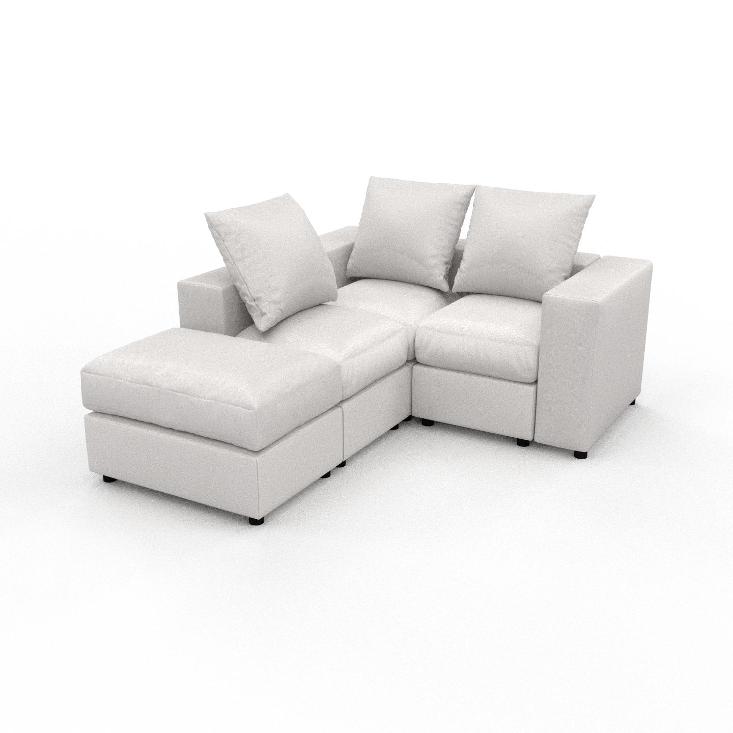 MYCS Ecksofa Weiß - Flexible Designer-Polsterecke, L-Form: Beste Qualität, einzigartiges Design - 156 x 62 x 186 cm, konfigurierbar