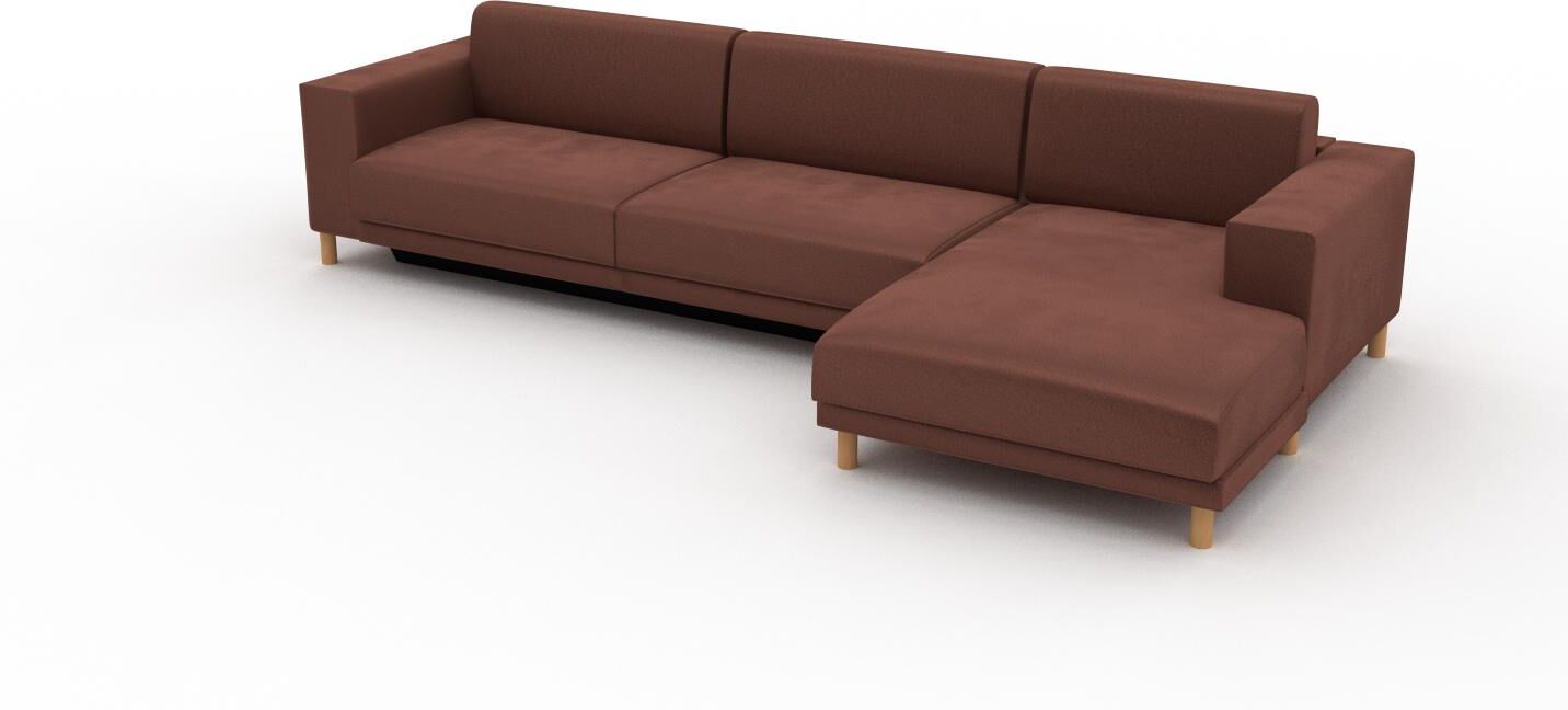 MYCS Schlafsofa Samt Altrosa - Elegantes, gemütliches Bettsofa: Hochwertige Qualität, einzigartiges Design - 328 x 75 x 162 cm, konfigurierbar